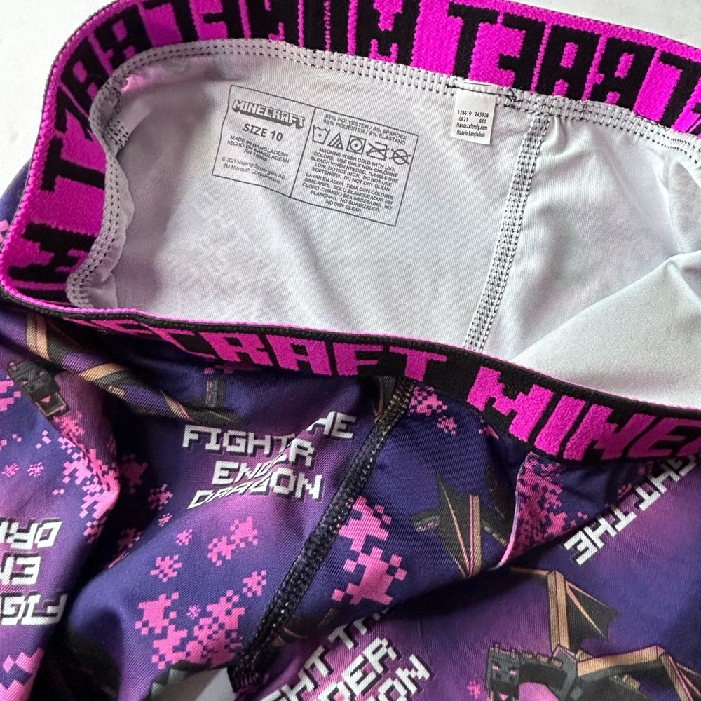 NEW! Minecraft 2 Pair Athletic Boxer Briefs Underwear Creeper & Ender Dragon 10 - Picture 8 of 15